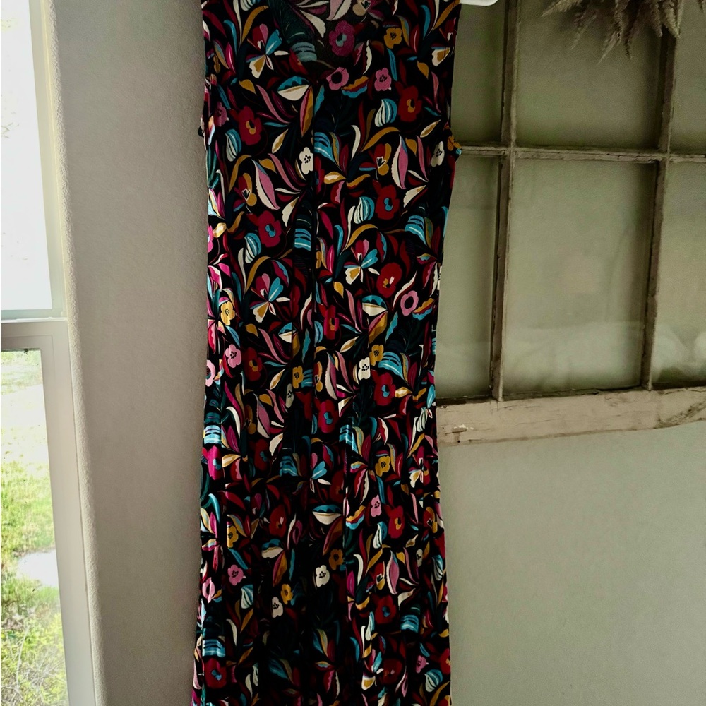 The Pioneer Woman Black Maxi Dress with Multicolor Floral Print